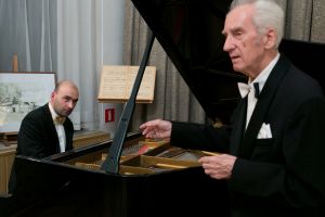 Wojciech Waleczek and Juliusz Adamowski - 1234th Liszt Evening, Music and Literature Club in Wrocław, <br>   8th Dec 2016. Photo by Andrzej Solnica.
